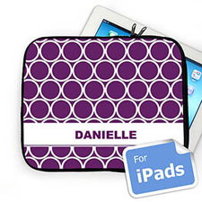 Custom Name Purple Hoopla iPad Sleeve