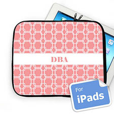 Custom Initials Pink Links iPad Sleeve