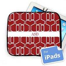 Custom Initials Red Trellis iPad Sleeve