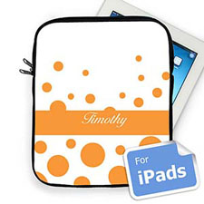 Custom Name Orange Retro Circles iPad Sleeve