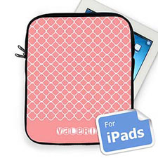 Custom Name Pink Quatrefoil iPad Sleeve