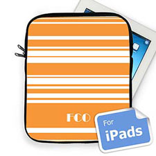 Custom Initials Orange Stripes  iPad Sleeve
