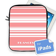 Custom Name  Pink   Stripes  iPad Sleeve