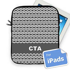 Custom Initials Grey Chain  iPad Sleeve