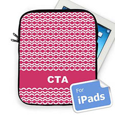 Custom Initials  Hot Pink  Chain  iPad Sleeve