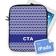 Custom Initials Blue Chain  iPad Sleeve