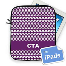Custom Initials Purple Chain  iPad Sleeve