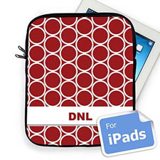 Custom Initials Red  Hoopla iPad Sleeve