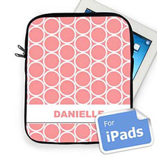 Custom Name Pink Hoopla iPad Sleeve