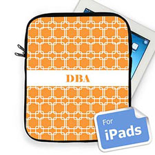 Custom Initials Orange  Links  iPad Sleeve