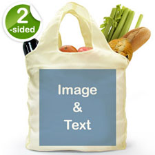 Custom 2 Sides Reusable Shopping Bag, Full Square Image