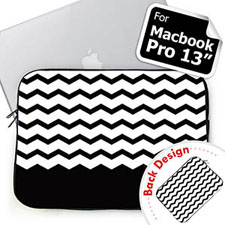 Customize 2 Sides Personalized Name Black Chevron MacBook Pro 13 Sleeve (2015)