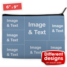Personalized Seven Collage Photo Cosmetic Bag 6X9 (2 Side Different Image)