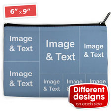 Personalized Seven Collage Photo Cosmetic Bag 6X9 (2 Side Different Image)