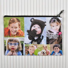 Personalized Seven Collage Photo Cosmetic Bag 6X9 (2 Side Same Image)