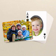 Personalized 2-Sides Ovate Photo Playing Cards, Holiday