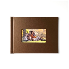 8.5x11 Brown Leather Hard Cover
