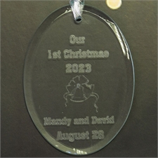 Our First Christmas Engraved Glass Ornament