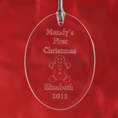 My First Christmas Personalized Glass Ornament