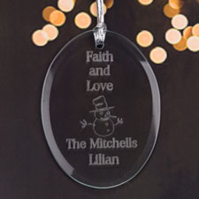 Crafted With Love Engraved Glass Ornament