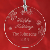 Happy Holidays Personalized Holiday Ornament