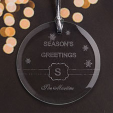 Season’s Greeting Engraved Christmas Ornament