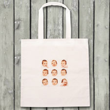 Nine Photo Collage Budget Tote Canvas Bag