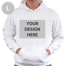 Personalized Custom Full Front No Zipper White Large Size Hoodie Sweatshirt
