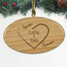 Together Forever Love Engraved Ornament