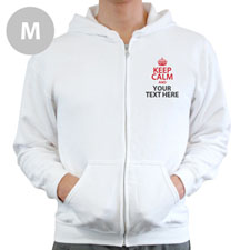 Keep Calm Personalized Text White Medium Size Hoodies
