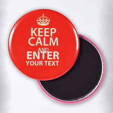Round Red Keep Calm Personalized Text