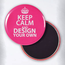 Round Hot Pink Keep Calm Personalized Text