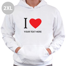 Personalized I Love (Heart) White 2Extra Large Hoodies