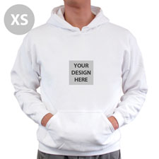 Mini Square Image Custom Hoodie With Kangaroo Pouch White Extra Small Size