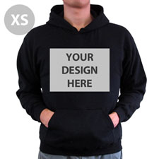 Personalized Hoodies Custom Full Front No Zipper Black Extra Small Size