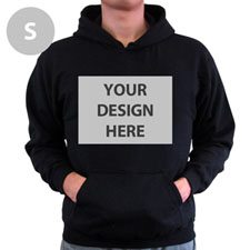 Personalized Custom Full Front No Zipper Black Small Size Hoodies