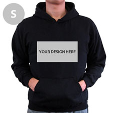Personalized Custom Landscape Image & Text Black Without Zipper Small Size Hoodies