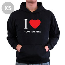 Personalized Hoodies Personalized I Love (Heart) Black Xs