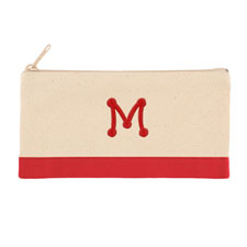 2 Tone Red Personalized Embroidered One Initial Small (Single Side)