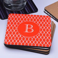 Personalized Red Monogram (One Coaster)