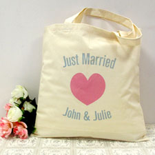 Personalized Just Married Pink Heart