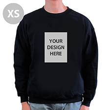 Custom Portrait Image Personalized Black Sweatshirt, XS
