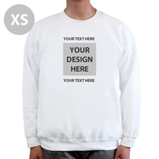 Design Your Image & Two Text Lines White Xs Sweatshirt