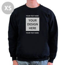Design Your Image & Two Text Lines Black Xs Sweatshirt