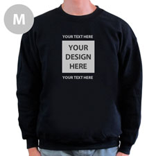 Design Your Own Image & Two Text Lines Black M Sweatshirt