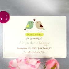 Love Birds Personalized Save The Date Photo Magnets