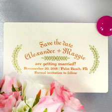 Modern Leaf Wedding Love Save The Date Photo Magnets
