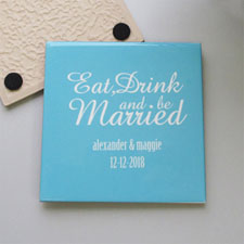 Personalized Wedding Anniversary Tile Coaster