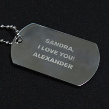Personalized Stainless Steel Engraved Dog Tag Pendant