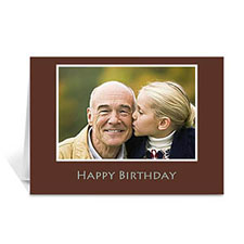 Chocolate Brown Photo Birthday Cards, 5x7 Folded